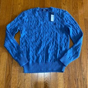 Men’s Polo Ralph Lauren Long Sleeve Sweater Size S Blue NWT  $98
